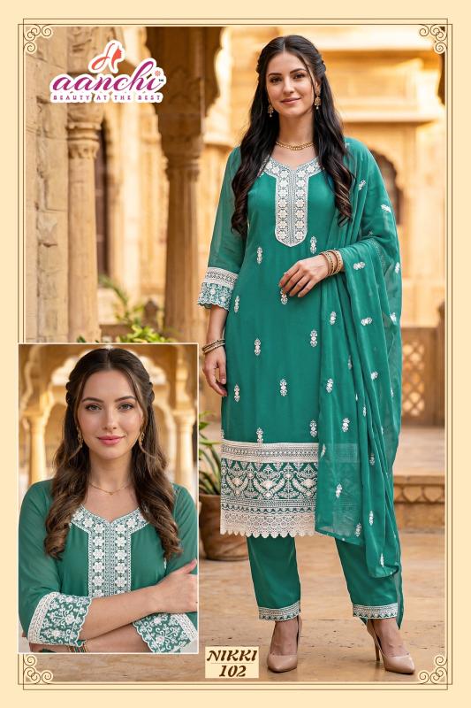 Aanchi nikki 3pcs wholesale ladies kurti shop in siliguri